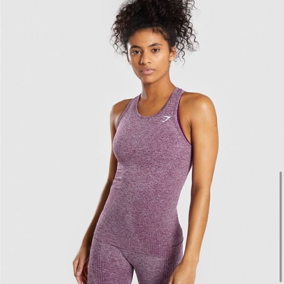 Gymshark Vital Seamless Tank Maroon - Picture 1 of 8
